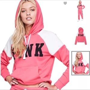 PINK Neon Hot Pink Crossover Pullover